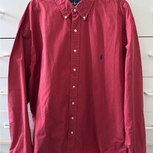 Ralph Lauren Men's Casual Red Button Down Shirt